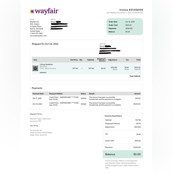 Black and Silver Chandelier Ceiling Medallion - Picture 10 of 15